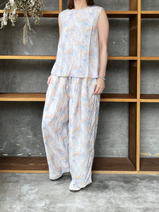 ROBE de PEAU / MARBLE PATTERN SLEEVELESS PULLOVER (BLUE MARBLE)