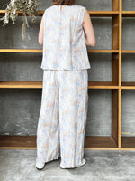 ROBE de PEAU / MARBLE PATTERN SLEEVELESS PULLOVER (BLUE MARBLE)