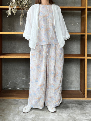 【SALE】UNIVERSAL TISSU / フレンチリネン ドルマンスリープシャツジャケット（オフ）