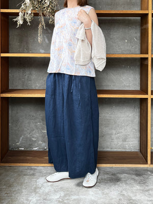 ROBE de PEAU / MARBLE PATTERN SLEEVELESS PULLOVER (BLUE MARBLE)