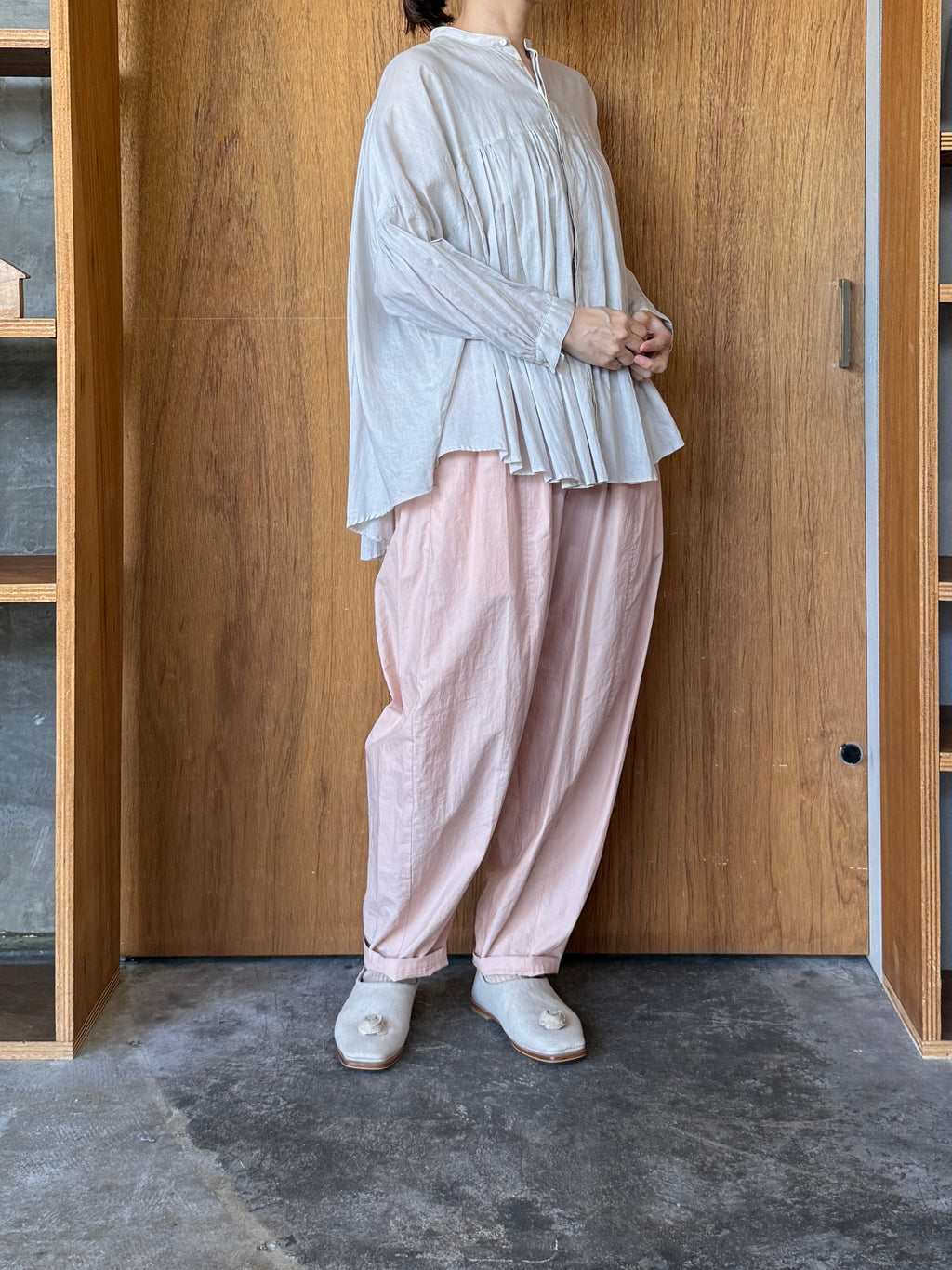 こ*ん様 suzuki takayuki シルクコットン カシュクール ラップワ suzuki takayuki スズキタカユキ one-piece-shawl-collar shirt[A203