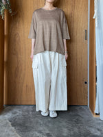 Vlas Blomme / Smoky Color Linen Plainstitch 無地ワイドTシャツ (Beige)