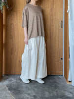 Vlas Blomme / Smoky Color Linen Plainstitch 無地ワイドTシャツ (Beige)