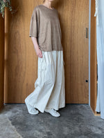 Vlas Blomme / Smoky Color Linen Plainstitch 無地ワイドTシャツ (Beige)