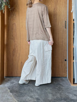 Vlas Blomme / Smoky Color Linen Plainstitch 無地ワイドTシャツ (Beige)
