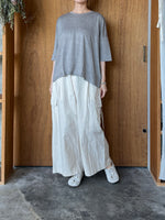 Vlas Blomme / Smoky Color Linen Plainstitch 無地ワイドTシャツ (Gray)