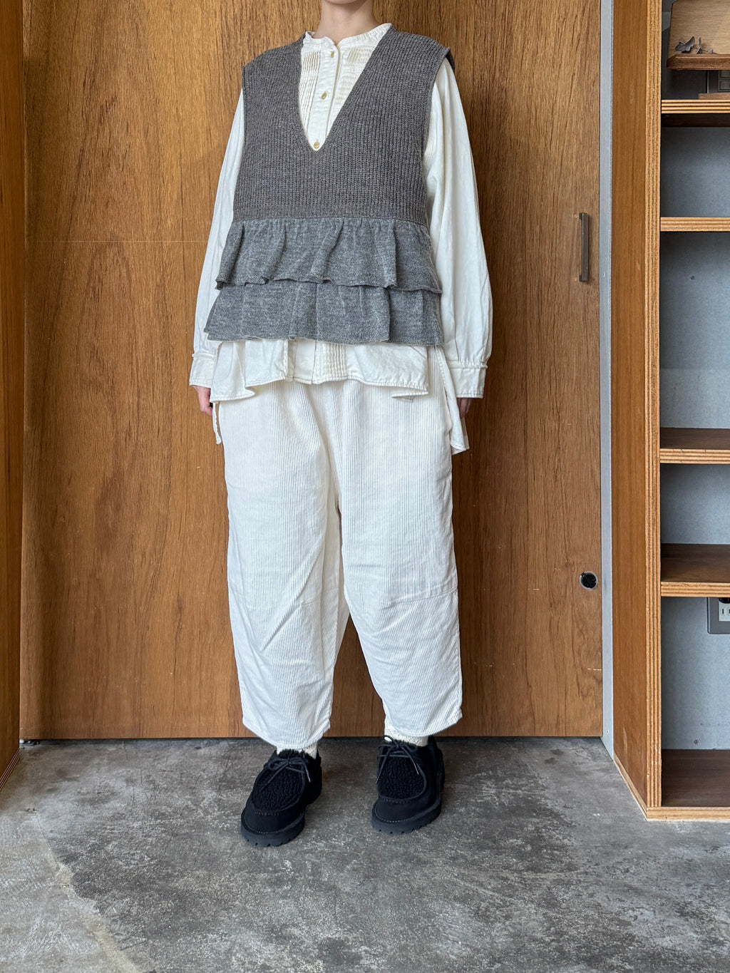 tumugu / メリノウール × アルパカ 2wayベスト（MOCHA）