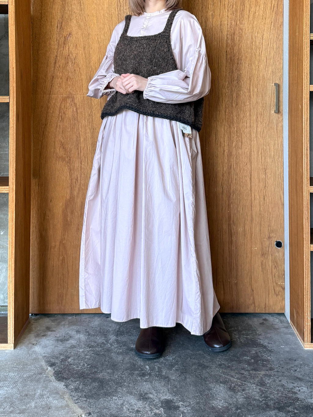 tumugu / ロービングアルパカウール 2wayビスチェ（BROWN）