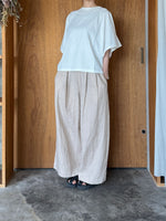 UNIVERSAL TISSU / フレンチリネン タックワイドPT (ベージュ)