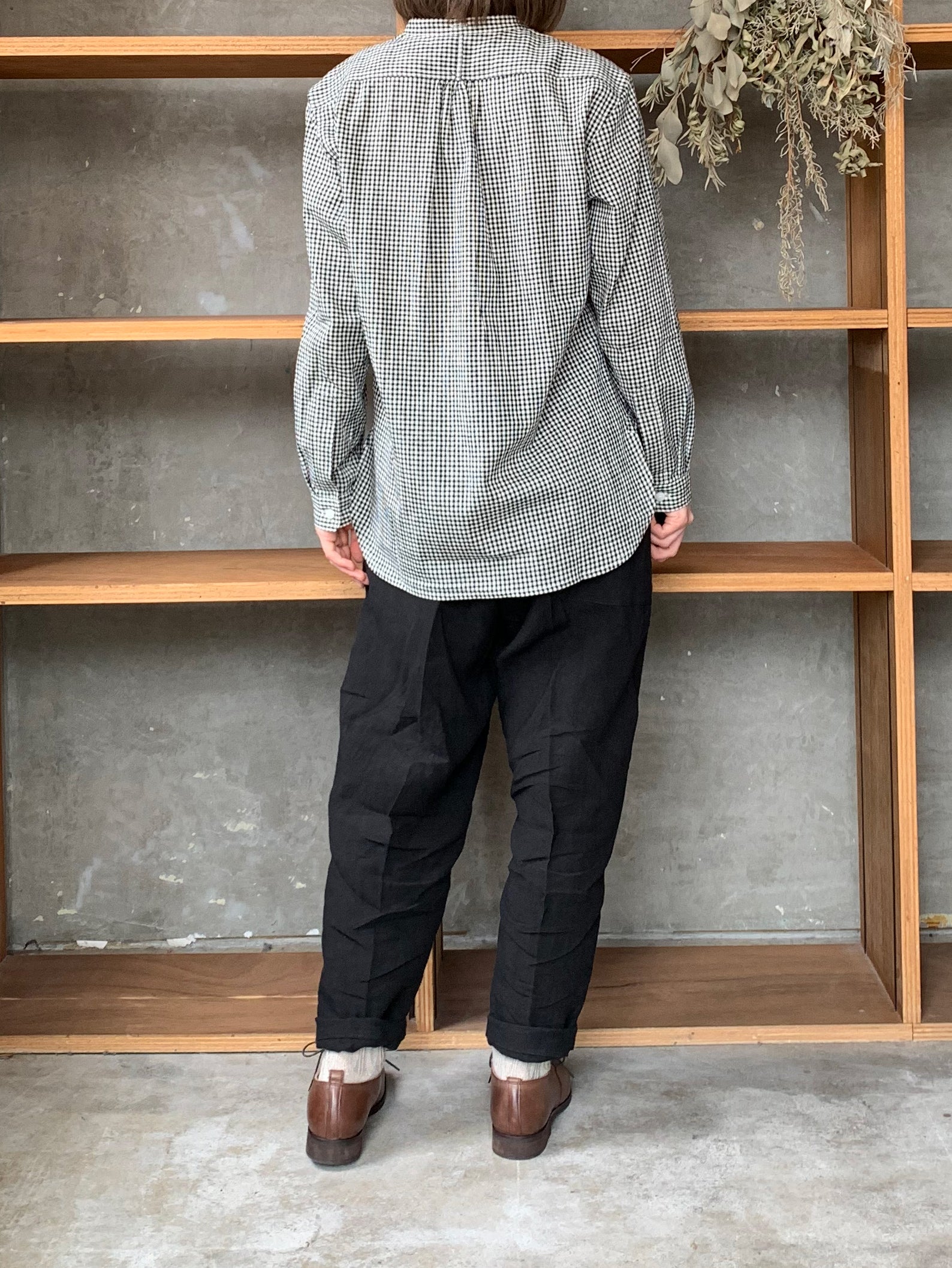 ASEEDONCLÖUD / HW collarless shirt（Black）