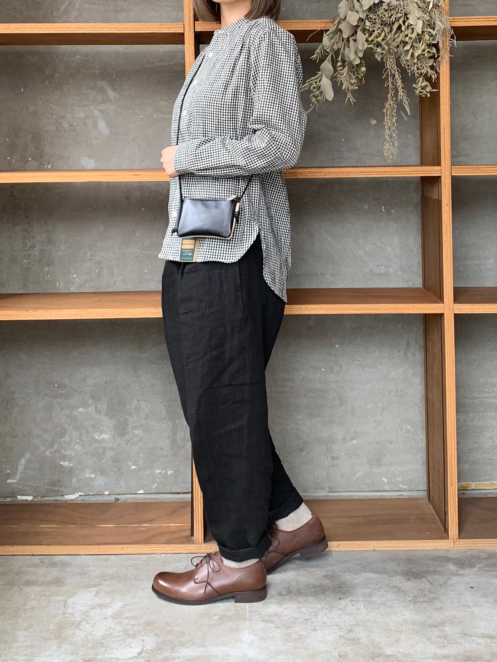 ASEEDONCLÖUD / HW collarless shirt（Black）
