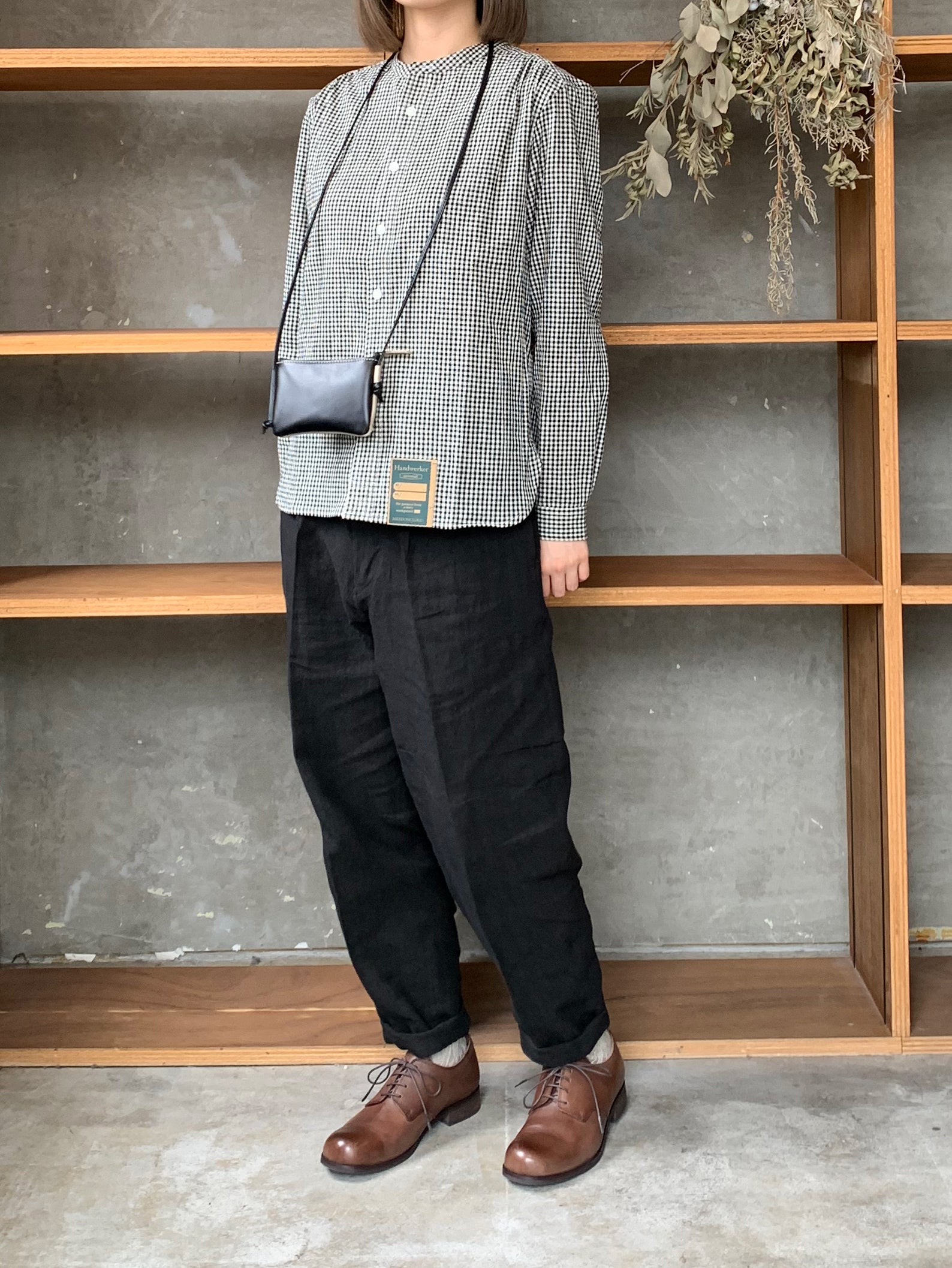 ASEEDONCLÖUD / HW collarless shirt（Black）