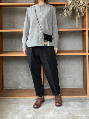 ASEEDONCLÖUD / HW collarless shirt（Black）