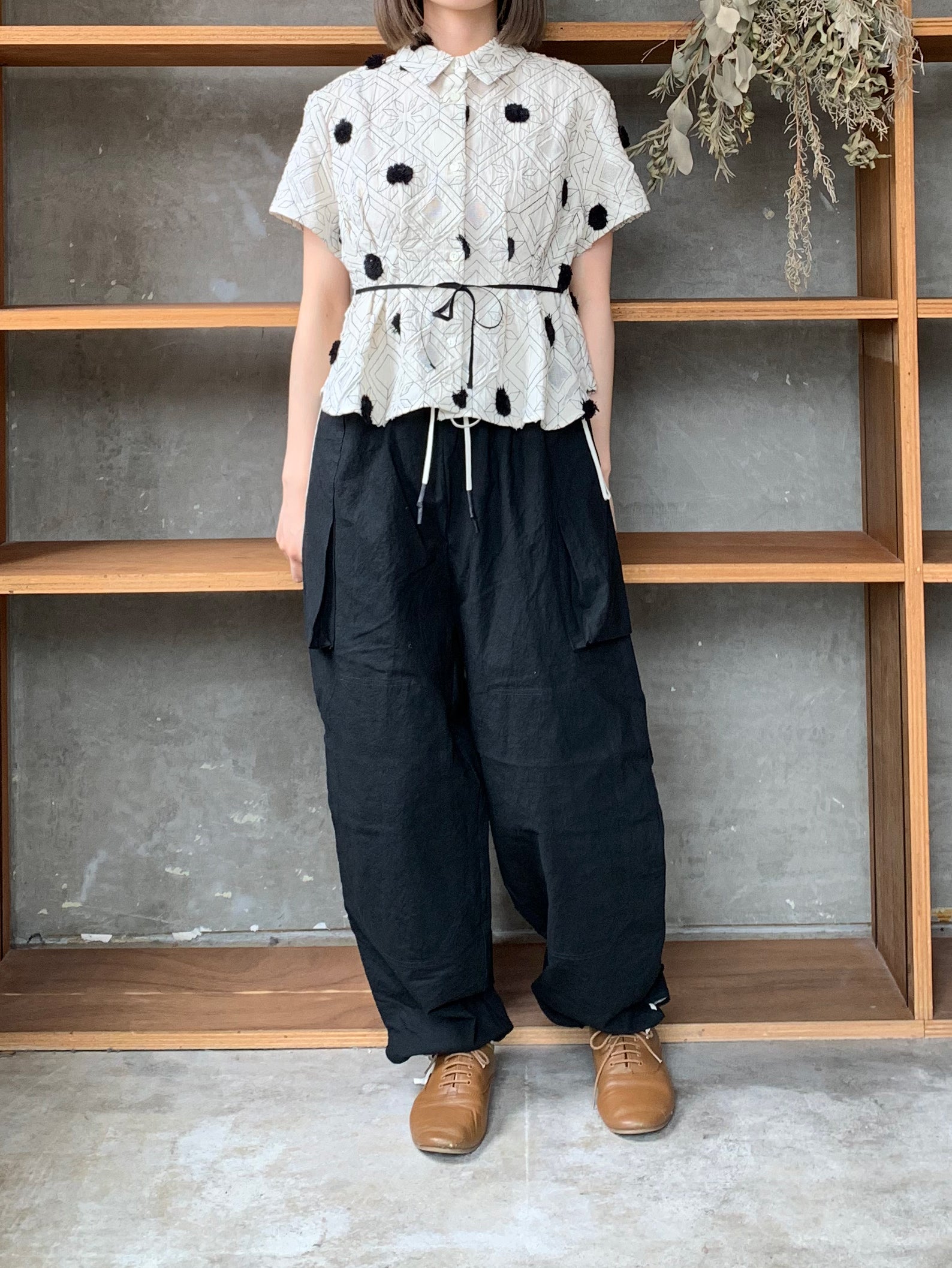 ASEEDONCLÖUD / gardener pajama trousers（Black）
