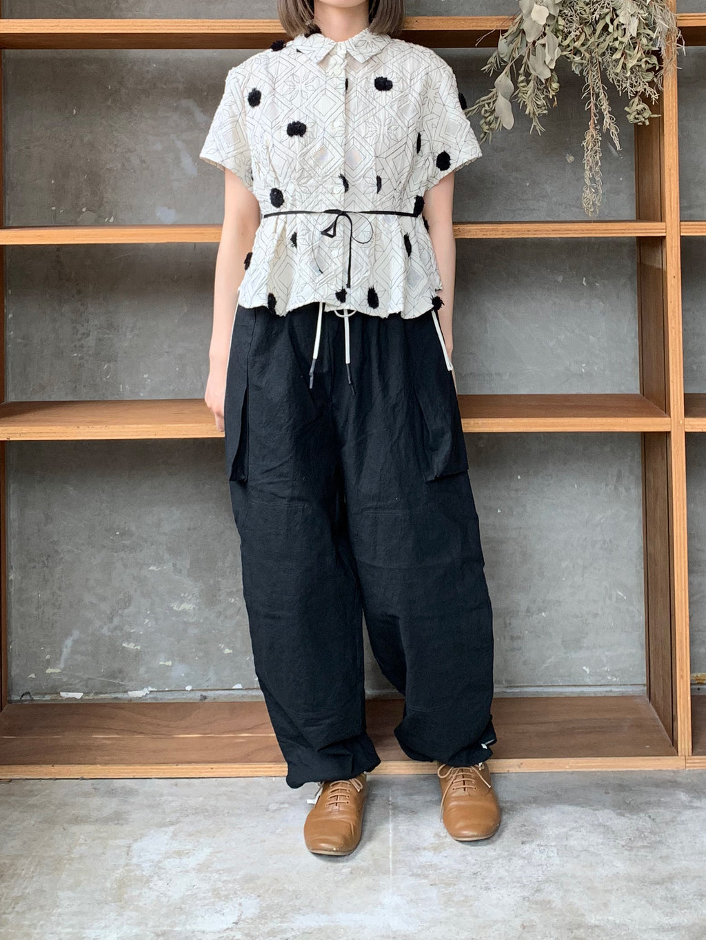 ASEEDONCLÖUD / gardener pajama trousers（Black）