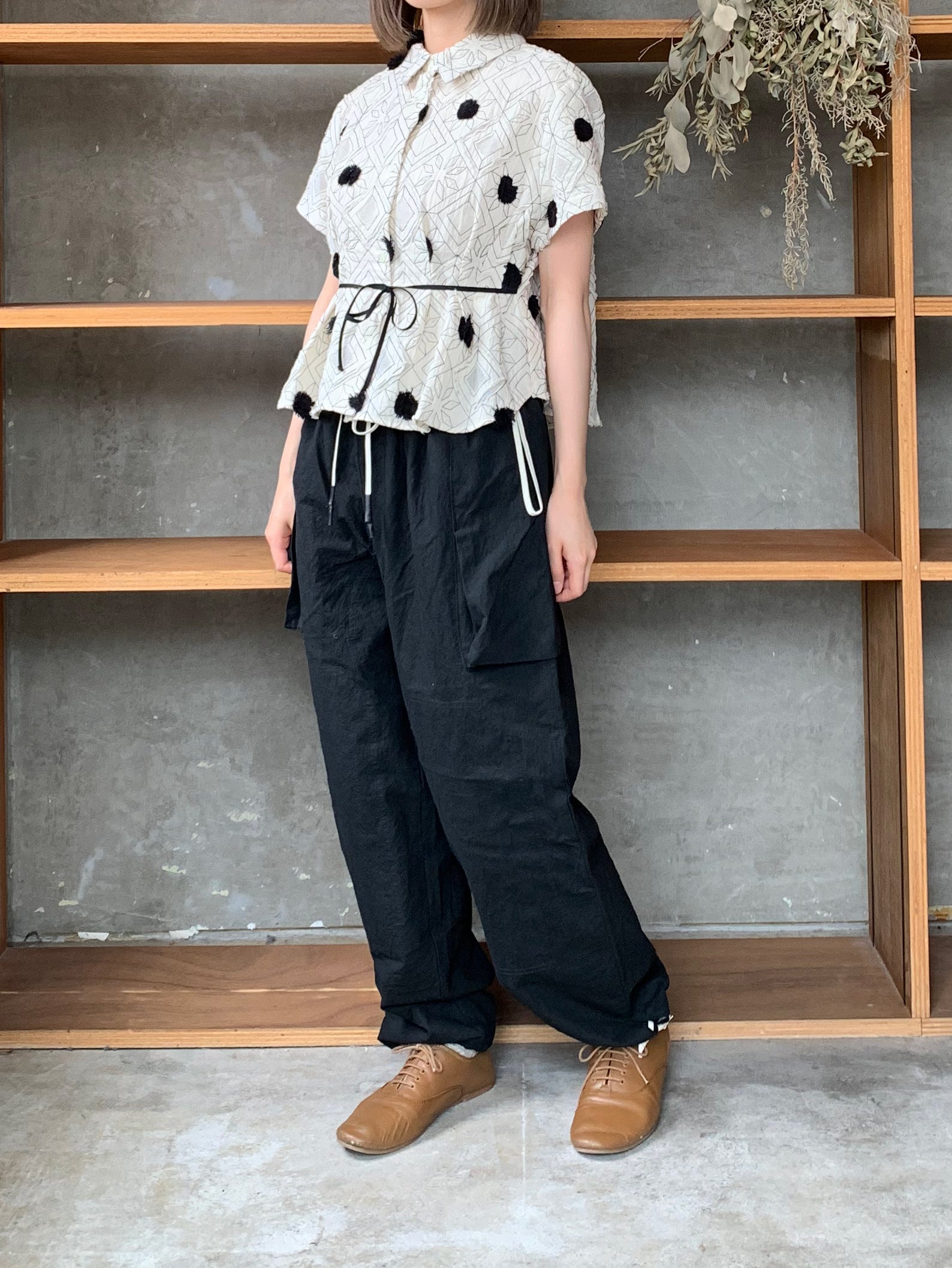 ASEEDONCLÖUD / gardener pajama trousers（Black）