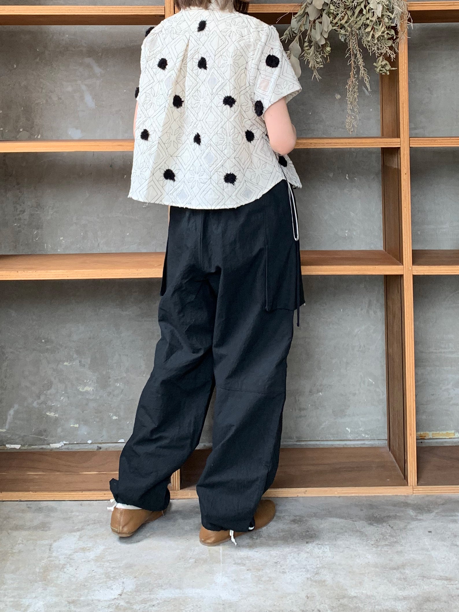 ASEEDONCLÖUD / gardener pajama trousers（Black）