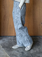 qiri / old letter flowers curve pants (グレー)