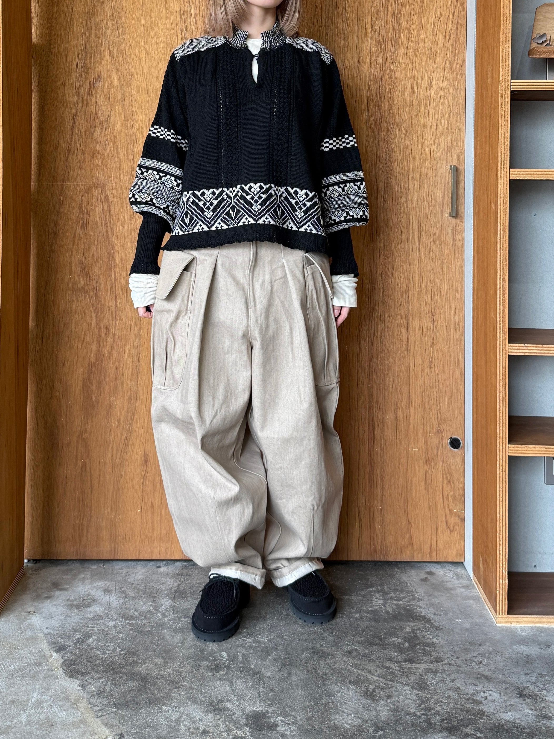 ASEEDONCLÖUD / P.E. trousers（Sand Beige）