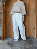 qiri / garden embroidery denim pants (white)