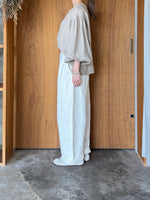 qiri / garden embroidery denim pants (white)