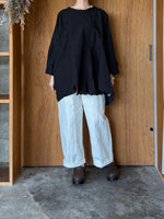 GASA*/  乾いた庭 Dry Garden ヘムレースオーバーシャツ(black)