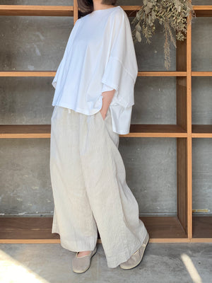 ROBE de PEAU / STRIPE EASY PANTS (BLOCK STRIPE)