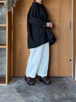 GASA*/  乾いた庭 Dry Garden ヘムレースオーバーシャツ(black)