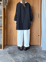 GASA*/  乾いた庭 Dry Garden ヘムレースオーバーシャツ(black)
