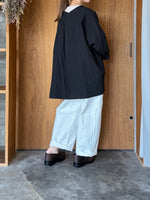GASA*/  乾いた庭 Dry Garden ヘムレースオーバーシャツ(black)