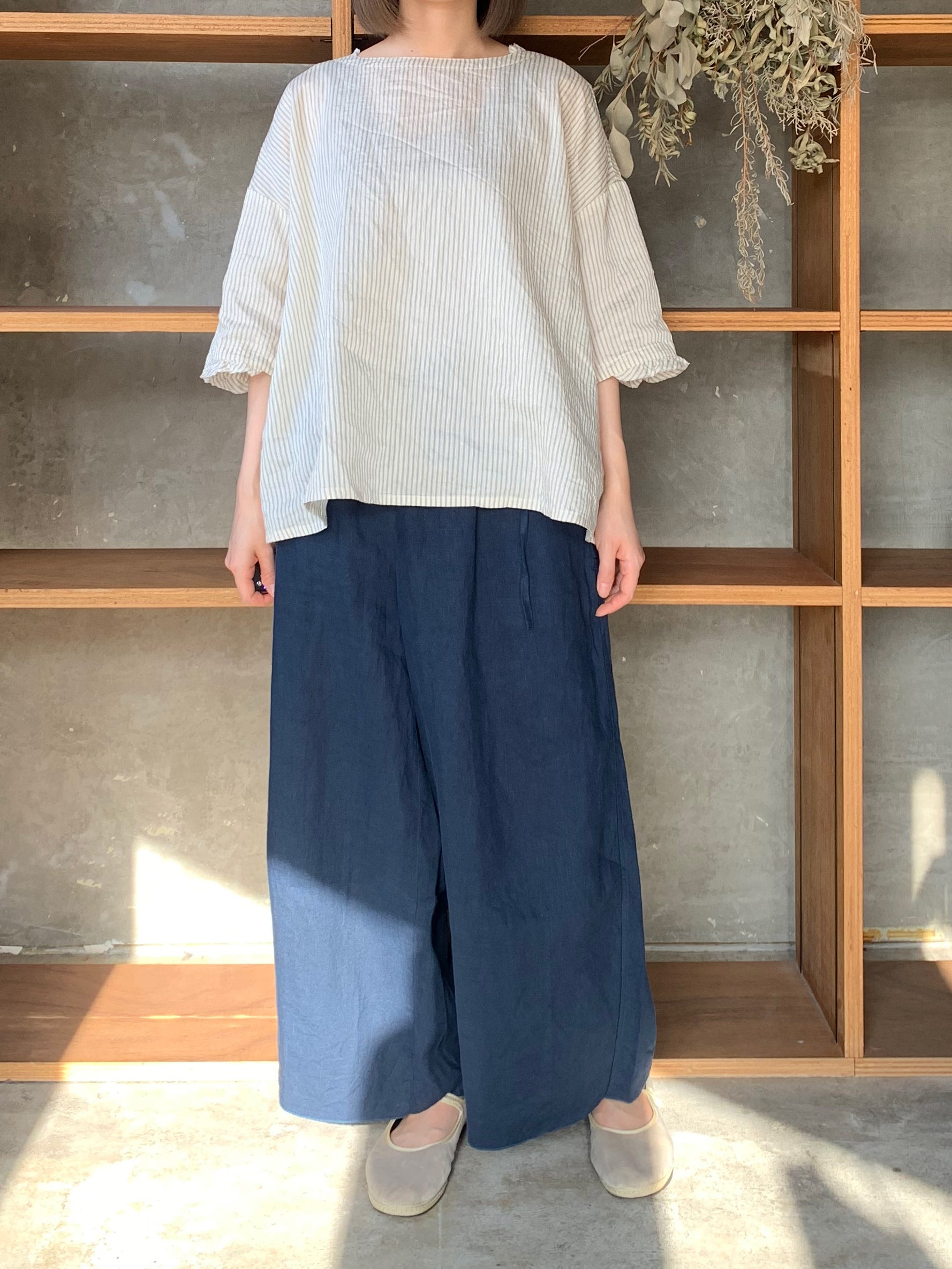 ROBE de PEAU / STRIPE PULLOVER SHIRT (BLOCK STRIPE)