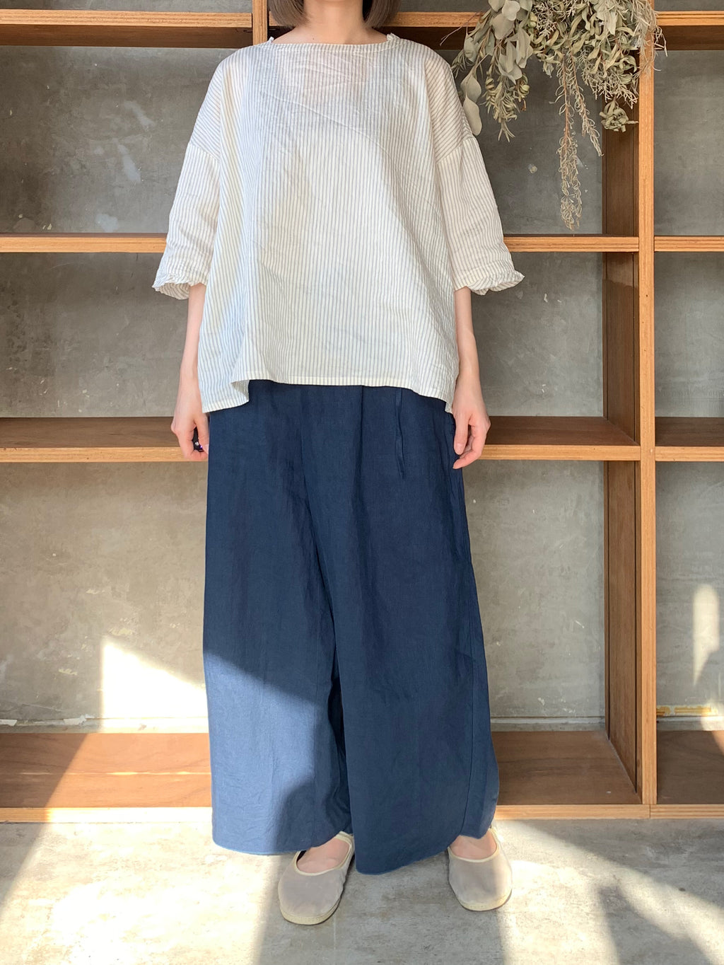ROBE de PEAU / STRIPE PULLOVER SHIRT (BLOCK STRIPE)