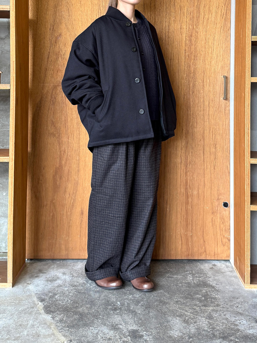 miffew / VARSITY DOWN JACKET（BLACK）