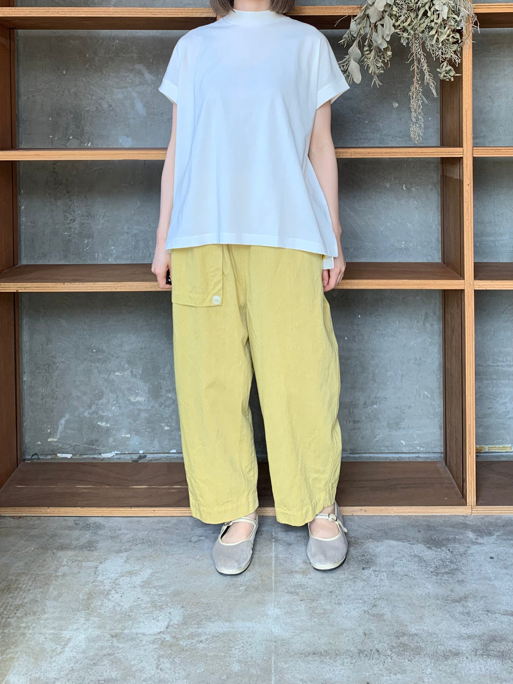 tumugu / リネンキャンバス パンツ（YELLOW）