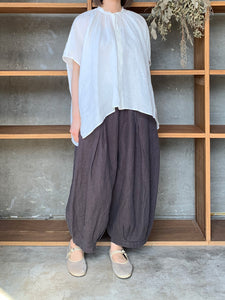 【SALE】tumugu / リネンキャンバス パンツ（CHARCOAL）