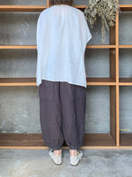 【SALE】tumugu / リネンキャンバス パンツ（CHARCOAL）