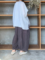 【SALE】tumugu / リネンキャンバス パンツ（CHARCOAL）