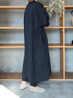 【SALE】UNIVERSAL SEVEN / USAコットン リネンコンボギャザースリーブOB（クロ）