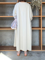 【SALE】UNIVERSAL SEVEN / USAコットン リネンコンボギャザースリーブOB（アイボリー）