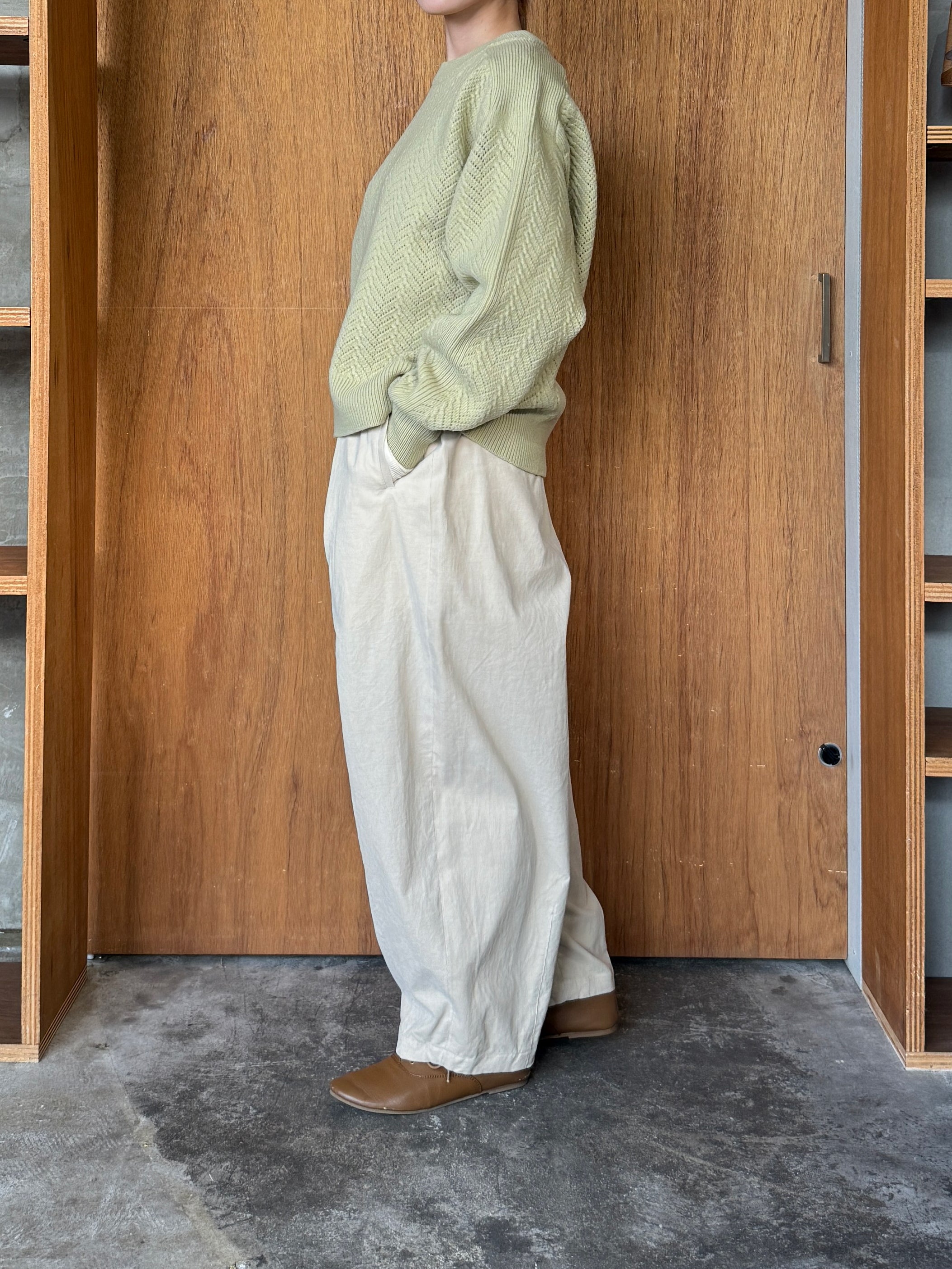 OTOAA / GARMENT DYE SWEAT CREW NECK (LIME GREEN)