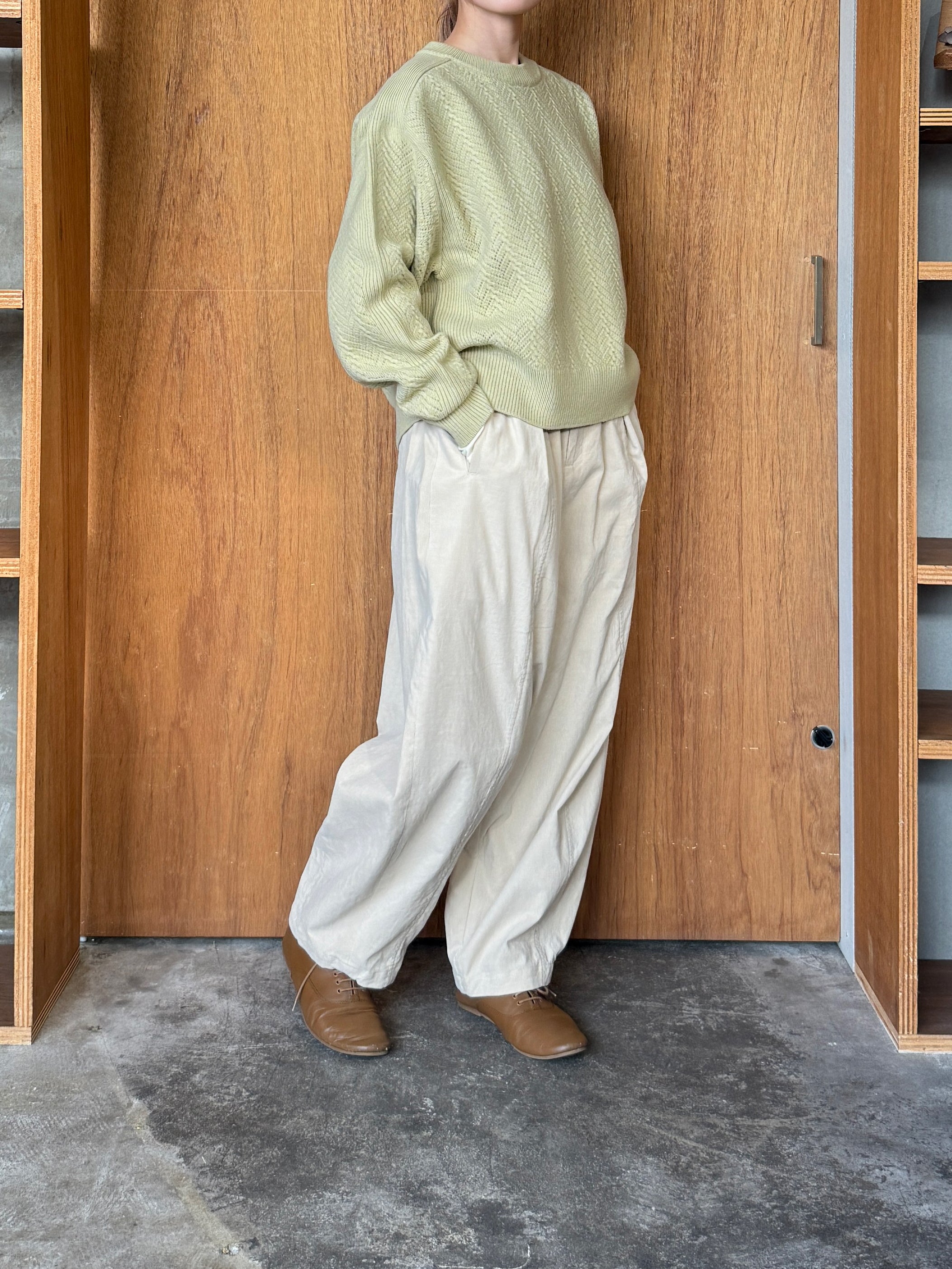 OTOAA / GARMENT DYE SWEAT CREW NECK (LIME GREEN)