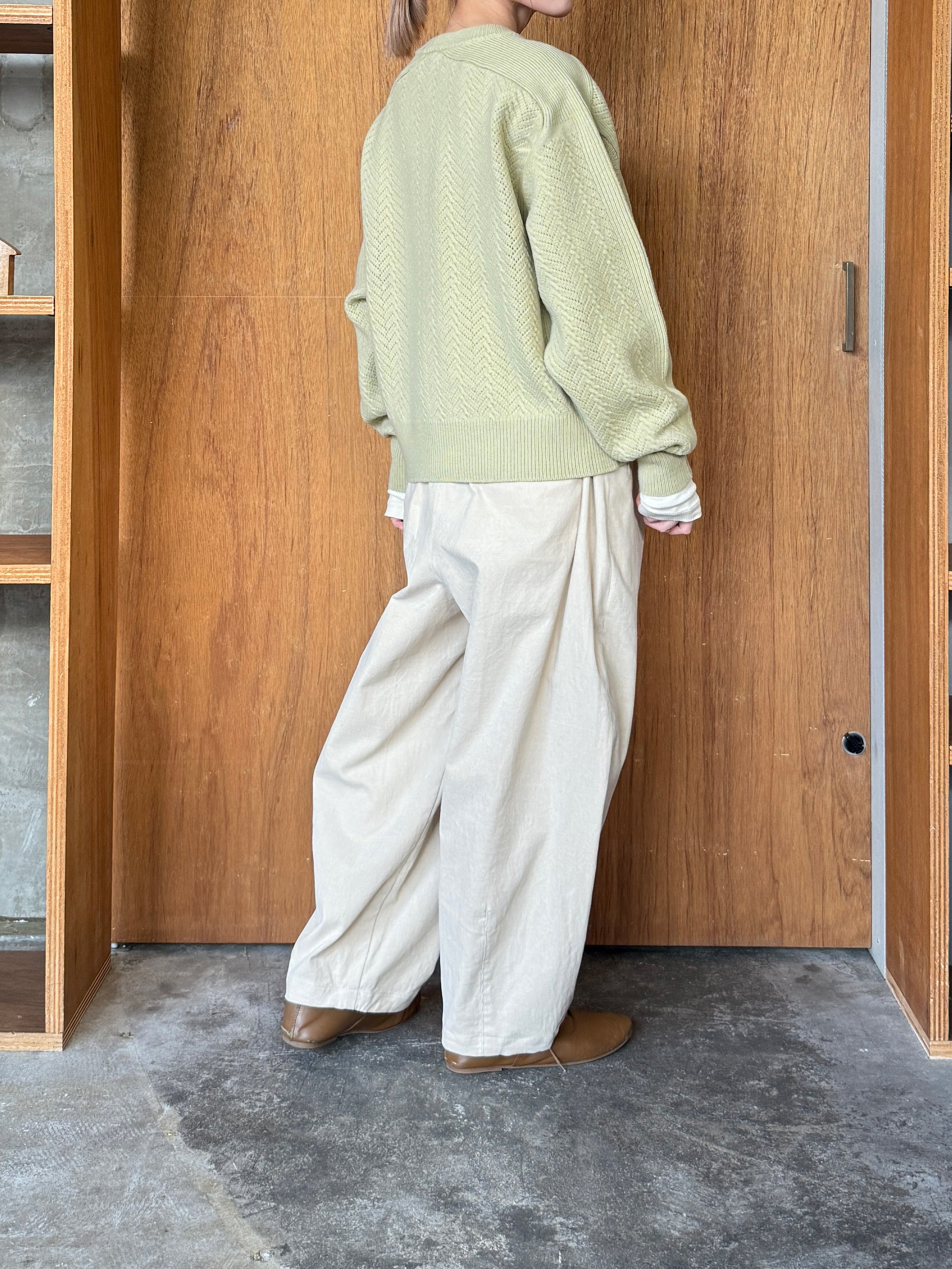 OTOAA / GARMENT DYE SWEAT CREW NECK (LIME GREEN)