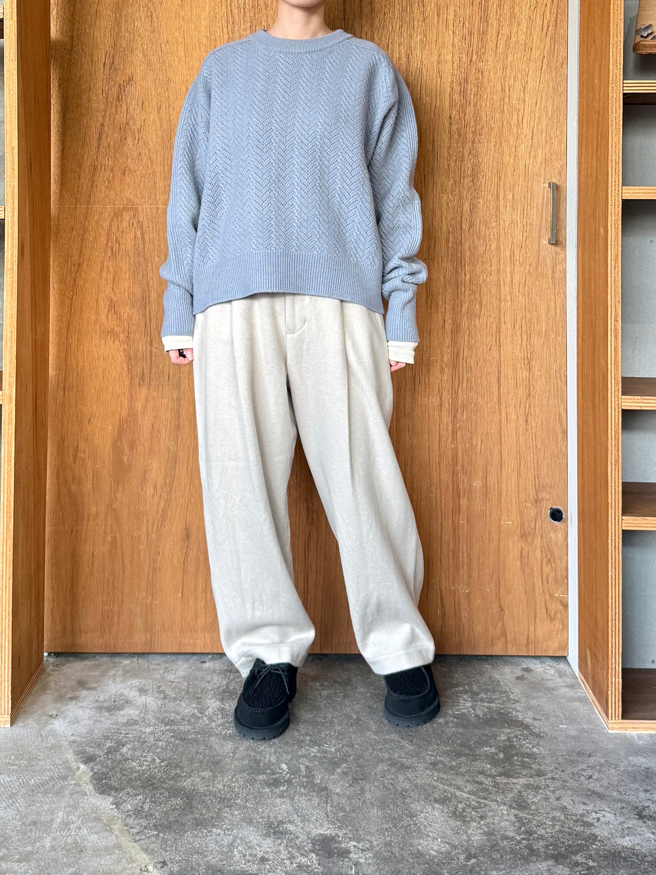 OTOAA / GARMENT DYE SWEAT CREW NECK (CORNFLOWER BLUE)