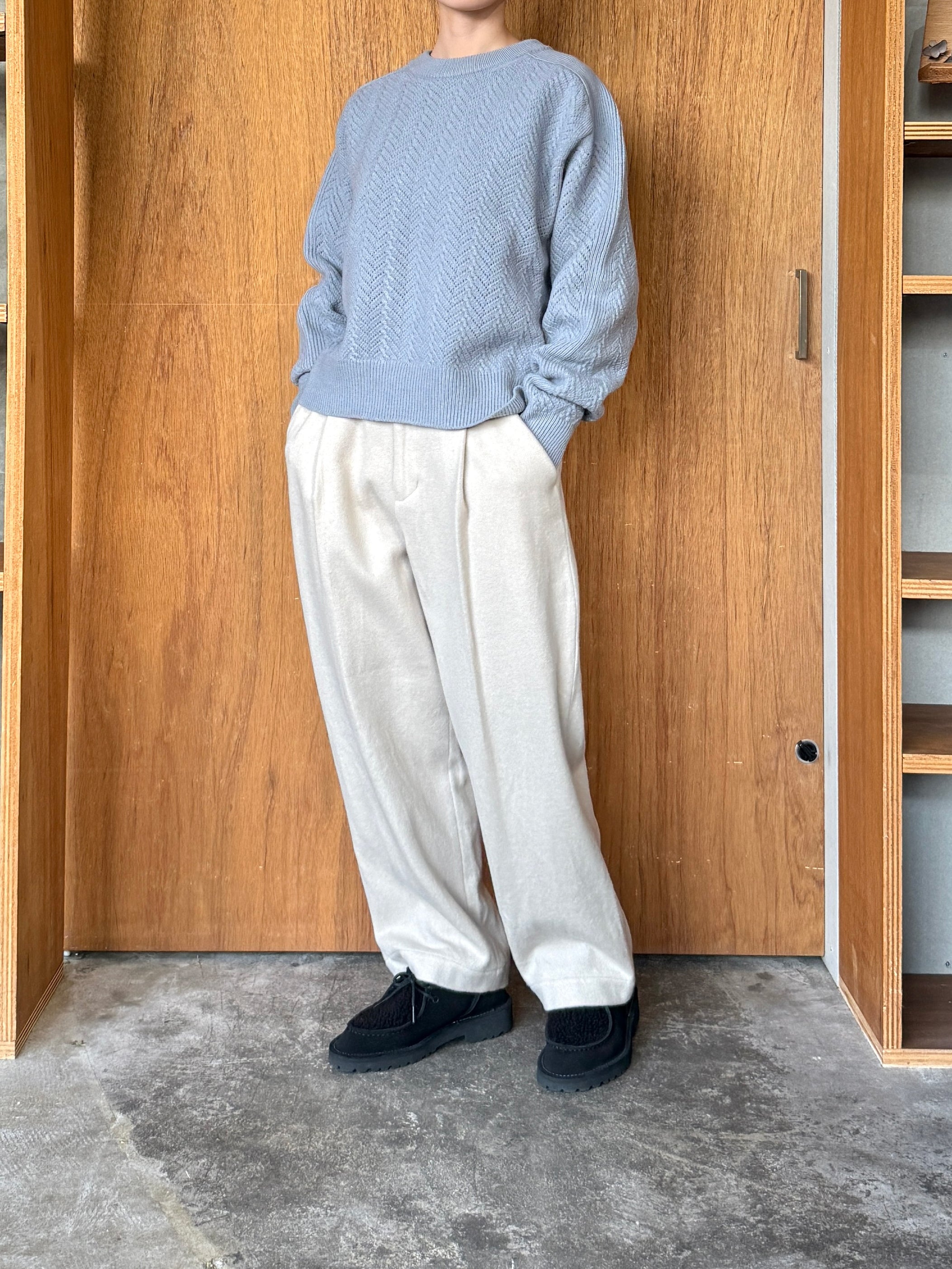 OTOAA / GARMENT DYE SWEAT CREW NECK (CORNFLOWER BLUE)