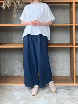 TISSU / クラシック天竺 モックネックドルマンT（シロ）