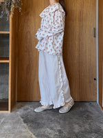 【予約】qiri / sashiko check gater pants (pink mix)