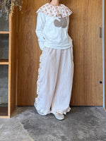 【予約】qiri / thinking cat long sleeve Tee (white)