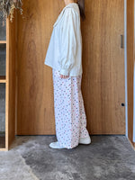 【予約】qiri / sashiko check gater pants (pink mix)
