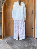 【予約】qiri / sashiko check gater pants (pink mix)