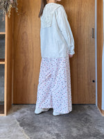 【予約】qiri / sashiko check gater pants (pink mix)